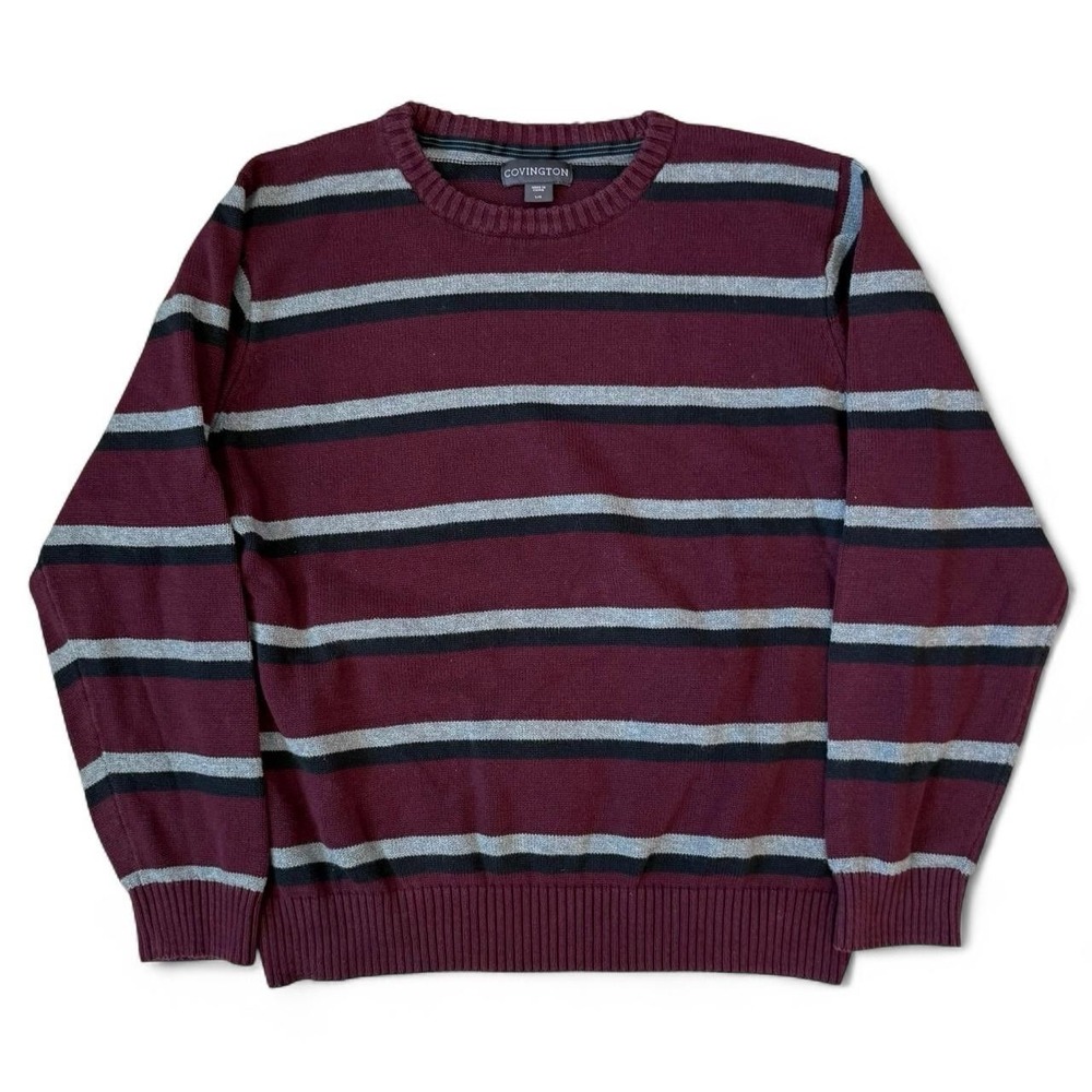 Covington Knit Striped Sweatshirt Adult Size Large Skater Preppy 2000s Y2K VTG